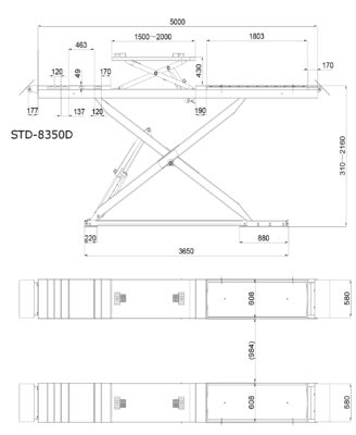 CẦU NÂNG KIỂU CẮT KÉO STD-8350D - 2 TẦNG NÂNG
