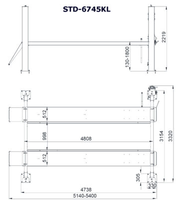 CẦU NÂNG 4 TRỤ 4.2 TẤN STD-6745KL