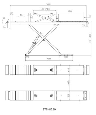 CẦU NÂNG Ô TÔ KIỂU CẮT KÉO 5 TẤN STD-8250