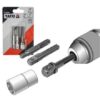 Bộ 3 đầu chuyển SDS Plus sang đầu vuông 1/4" 3/8" 1/2" Yato YT-04686