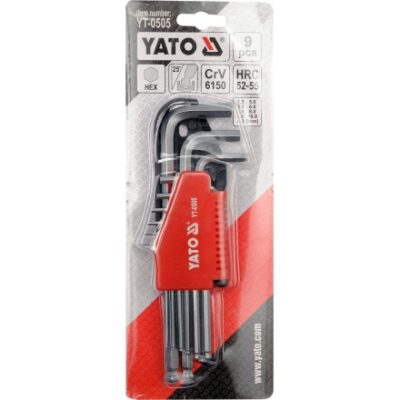 Bộ 9 Lục giác đầu bi ngắn 1.5-10mm Yato YT-0505