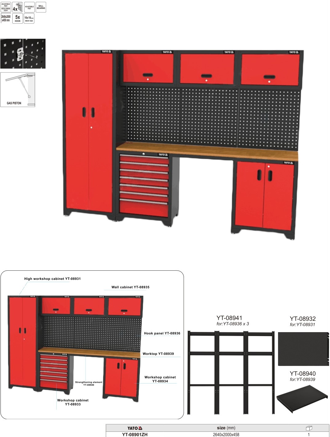 Set Tủ Dụng Cụ Đa Năng Workshop Yato YT-08901ZH