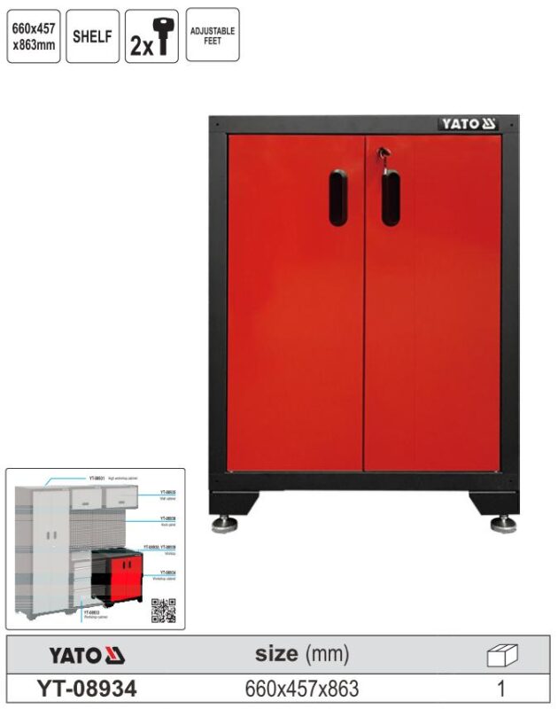 Hệ Tủ Dụng Cụ Đa Năng Workshop Yato Tủ 2 cánh chứa dụng cụ có kích thước lớn