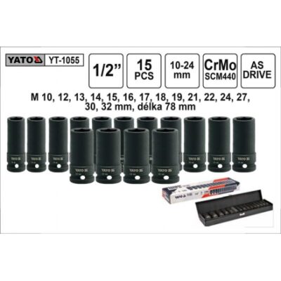 Bộ 15 khẩu 1/2"x78x10-32mm Yato YT-1055