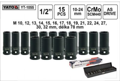 Bộ 15 khẩu 1/2"x78x10-32mm Yato YT-1055