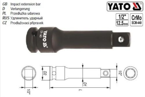 Thanh Nối Dài 1/2 Inch CrMo Yato Thanh Nối Dài 1/2 Inch CrMo Yato