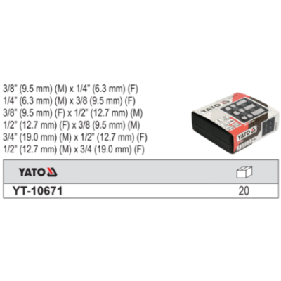 Bộ đầu chuyển đa năng 1/4" 3/8" 1/2" 3/4" 6 chi tiết Yato YT-10671