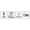Bộ 9 đầu khẩu 1/2" mũi hoa thị M4-M16 Yato YT-10691