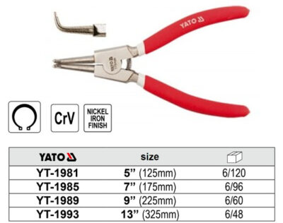 Kìm Mở Phe Ngoài Cong size 5", 7", 9", 13" Yato YT-1981