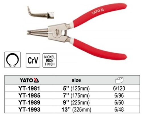 Kìm Mở Phe Ngoài Cong size 5", 7", 9", 13" Yato YT-1981