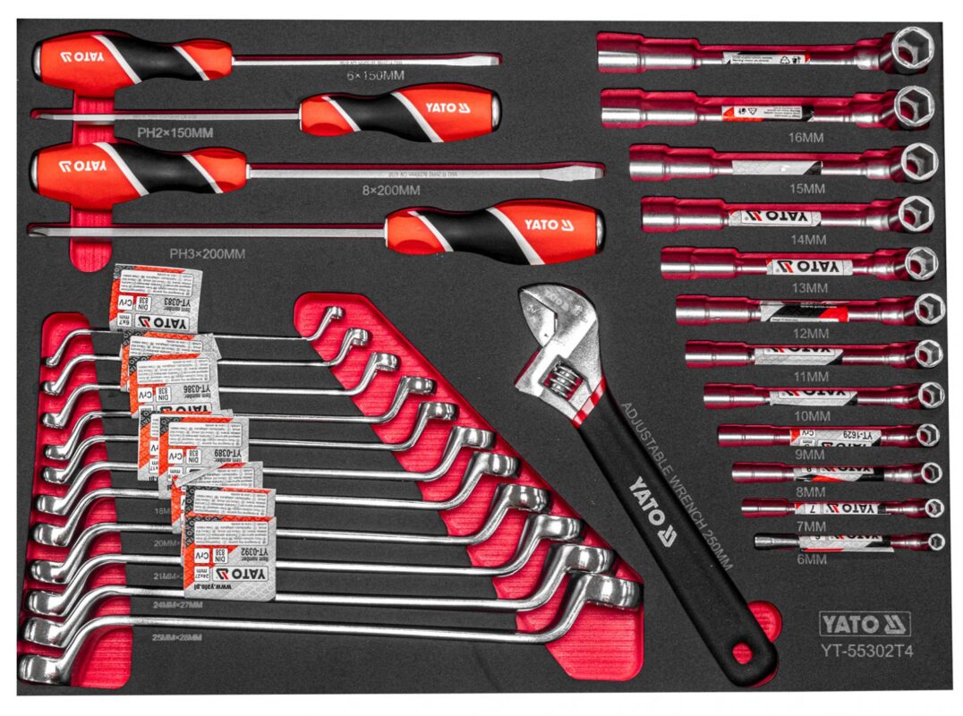 Bộ Cờ Lê Tròng, Tô Vít Đóng, Cờ Lê L, Mỏ Lết Yato YT-55302T4 Ngăn 04 Tủ Đồ Nghề Sửa Chữa Ô Tô 400 Chi Tiết YATO YT-55302 PRO
