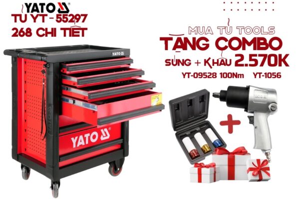 Combo quà tặng khi mua Tủ Dụng Cụ Sửa Chữa Ô Tô Porsche 268 Chi Tiết Yato YT-55297
