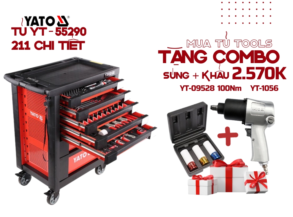 Tủ Dụng Cụ Sửa Chữa 211 Chi Tiết YATO YT-55290 Tủ Dụng Cụ Sửa Chữa 211 Chi Tiết YATO YT-55290