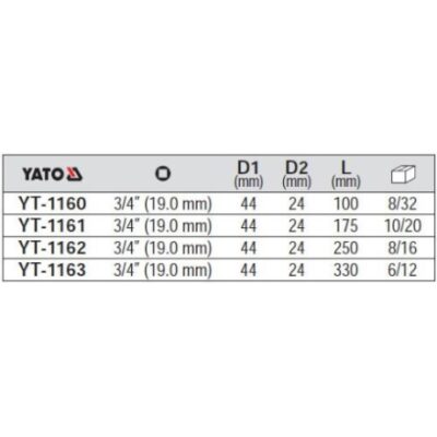 Thanh Nối Dài 3/4 Inch CrMo Yato