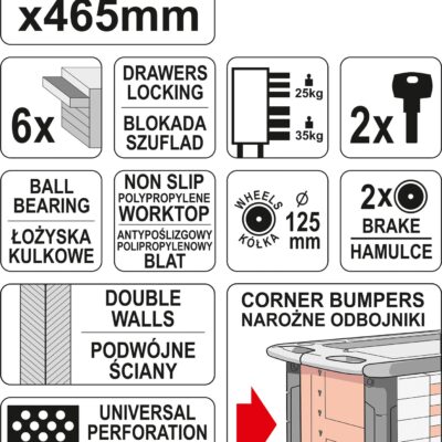 Tủ Đựng Dụng Cụ 6 Ngăn YATO YT-55299