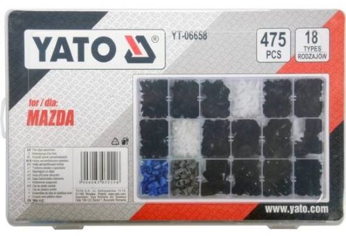 Bộ 475 chốt nở nhựa Mazda Yato YT-06658 - Ba Lan