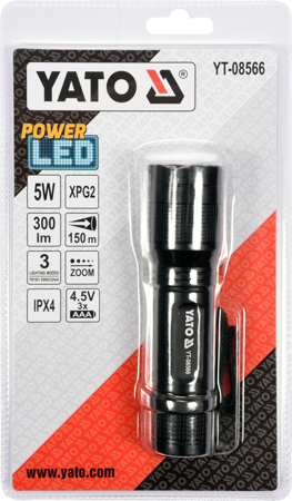 Đèn pin XPG2 CREE 5W, 126X34mm Yato YT-08566 - Ba Lan