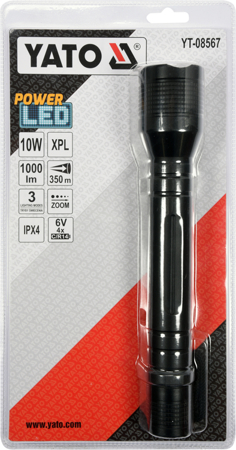 Đèn pin XP-L CREE 10W, 254X46mm Yato YT-08567 - Ba Lan