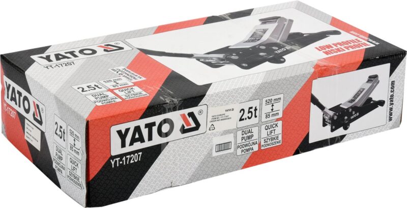 Kích cá sấu 2.5T 2 piston nâng gầm thấp cao cấp Yato YT-17207 - Ba Lan