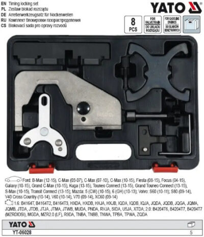 Bộ cân cam động cơ xăng Ford/Mazda/Volvo 8 chi tiết Yato YT-06028 - Ba Lan