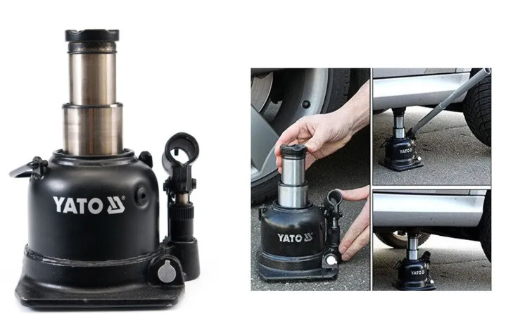 Kích thủy lực 2 pistong loại lùn 208mm YATO YT-1713 - Ba Lan