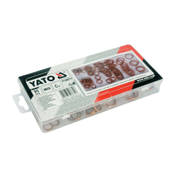 Hộp 95 vòng đệm đồng khí nén đủ size Yato YT-068713 - Ba Lan