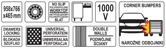 Tủ đồ nghề sửa chữa cách điện 1000V VDE Yato YT-55305