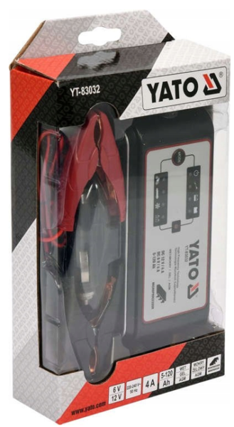 Máy nạp ắc quy hiển thị đèn led 6/12V 4A 120Ah Yato YT-83032 - Ba Lan