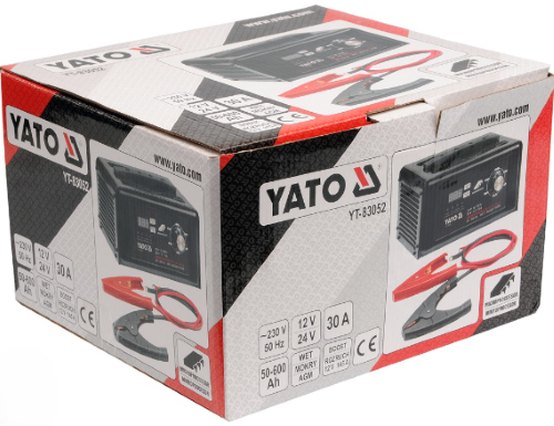 Sạc ắc quy kỹ thuật số và khởi động bằng đề 12/24V 30A Yato YT-83052 - Ba Lan
