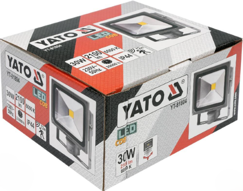 Đèn pha led 30W 1 bóng Led 2100lm có cảm biến chuyển động Yato YT-81804 - Ba Lan
