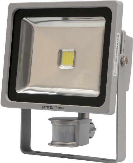Đèn pha led 30W 1 bóng Led 2100lm có cảm biến chuyển động Yato YT-81804 - Ba Lan