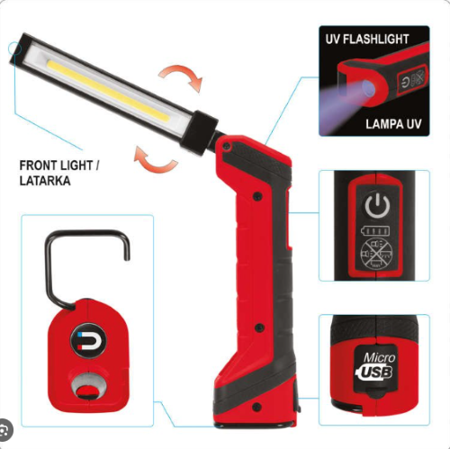 Đèn LED UV 5W COB 500/40LM soi sửa chữa có nam châm Yato YT-08517 - Ba Lan