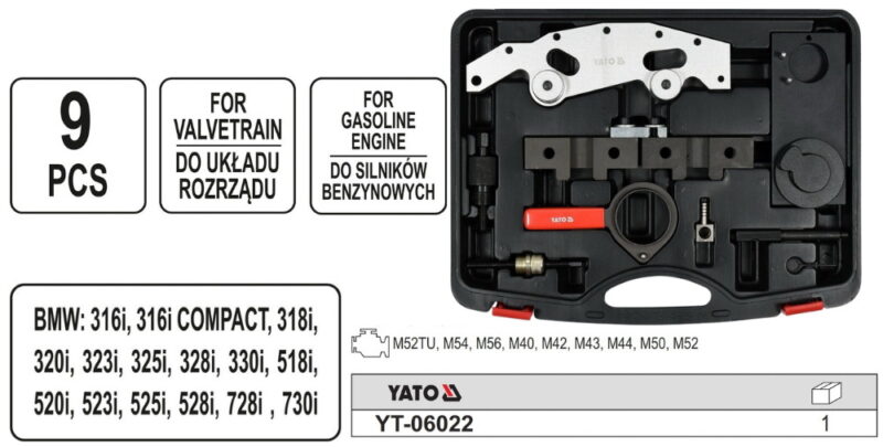 Dụng cụ cân chỉnh thời điểm đánh lửa cho động cơ BMW 9 chi tiết Yato YT-06022 Ba Lan
