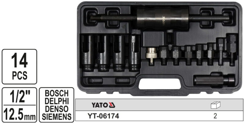 Bộ dụng cụ tháo kim phun 14 chi tiết Yato YT-06174 Ba Lan