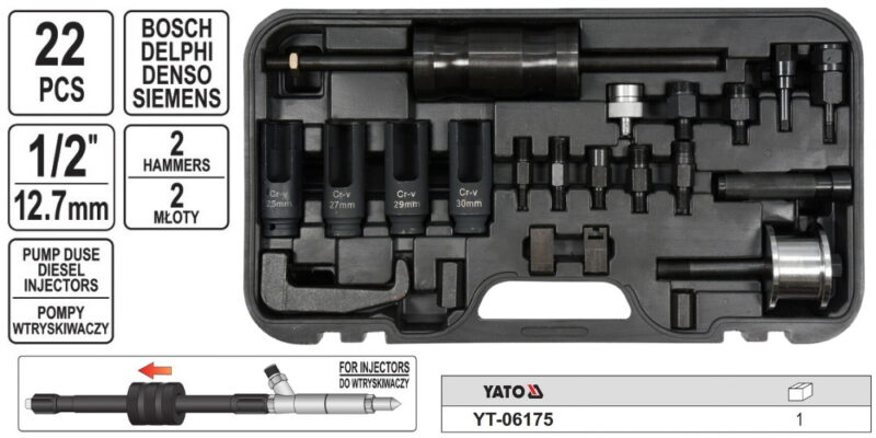 Bộ dụng cụ tháo kim phun 22 chi tiết Yato YT-06175 Ba Lan