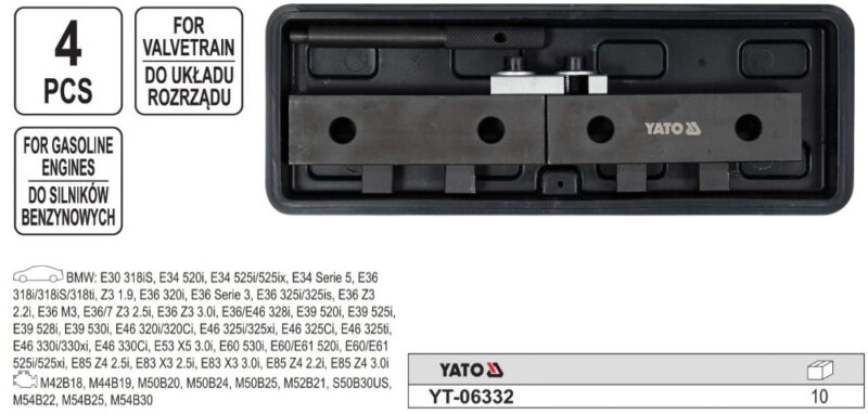 Bộ dụng cụ cân chỉnh trục cam động cơ BMW 4 chi tiết Yato YT-06332 Ba Lan