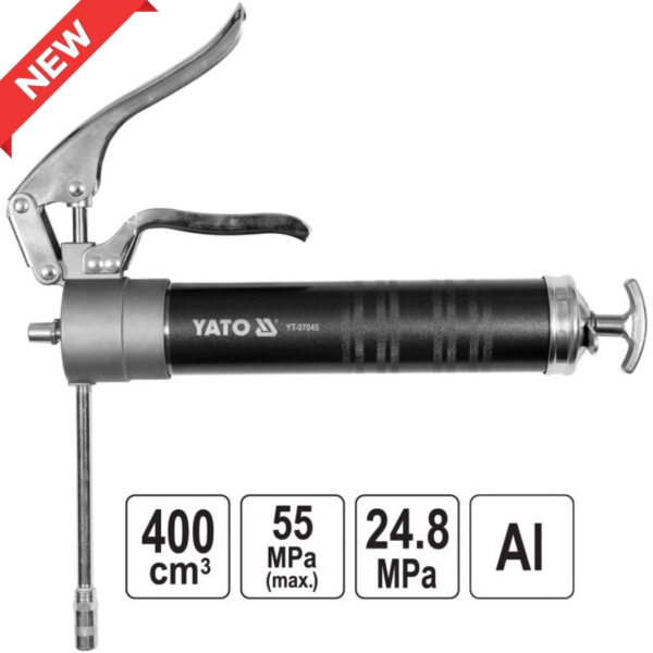 Súng bơm mỡ cầm tay tháo lắp nhanh 400cc 55Mpa Yato YT-07045 - Ba Lan