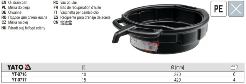 Khay hứng nhớt 15L Yato YT-0717 - Ba Lan