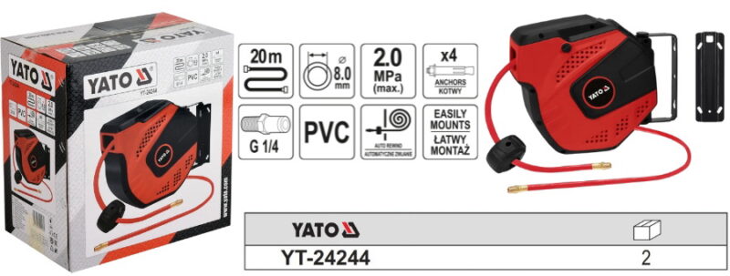 Dây Hơi Tự Rút 20M Yato YT-24244 Dây Hơi Tự Rút 20M Yato YT-24244