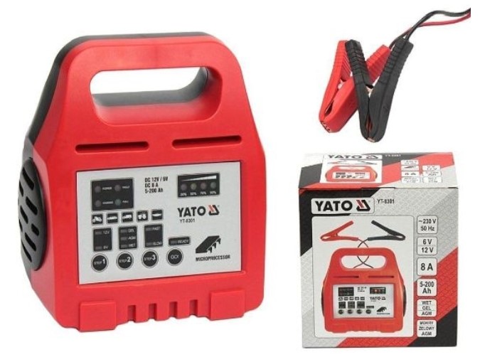 Máy nạp ắc quy 6V-12V 8A Yato YT-8301 - Ba Lan