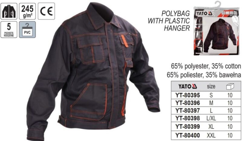 Áo khoác bảo hộ lao động DORIA Size: S - XXL Yato YT-80395 - Ba Lan
