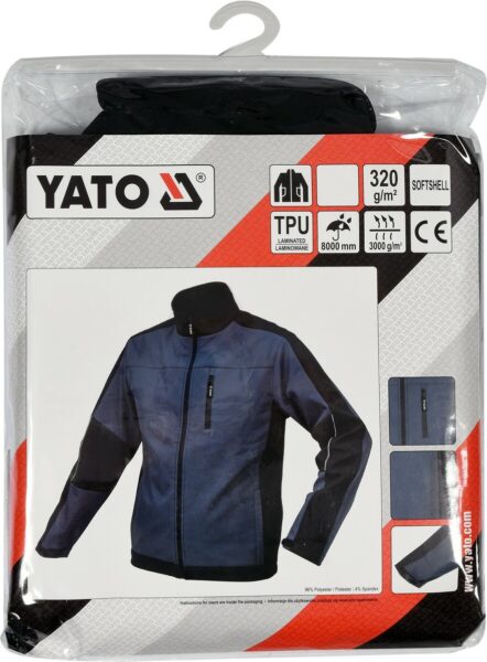 Áo khoác vải TPU chống nước xanh đen từ size: S-3XL Yato YT-79540 - Ba Lan
