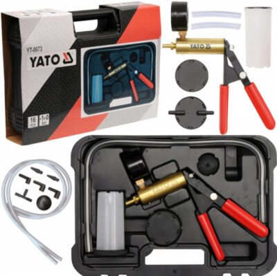 Bộ bơm tay xả dầu phanh kiểm tra chân không và áp suất ống 16 chi tiết YATO YT-0673 - Ba Lan