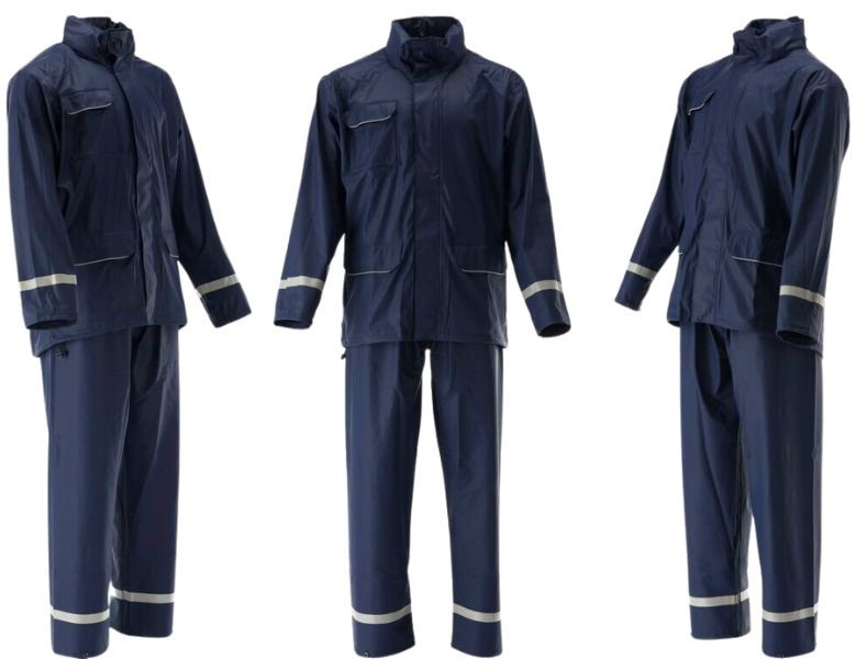 Bộ quần áo mưa có phản quang màu xanh Navy Size S -3XL Yato YT-79710