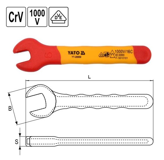 Cờ Lê Miệng Cách Điện VDE 1000V 6-32mm Yato