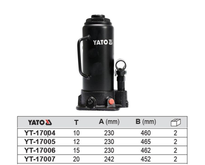 Con đội thủy lực 10T lùn Yato YT-17004 - Ba Lan