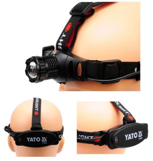 Đèn đội đầu 3W 100LM có chức năng thu phóng Yato YT-08590 - Ba Lan