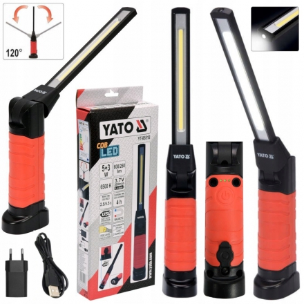 Đèn LED COB 5W + 3W soi sửa chữa có nam châm Yato YT-08518 - Ba Lan