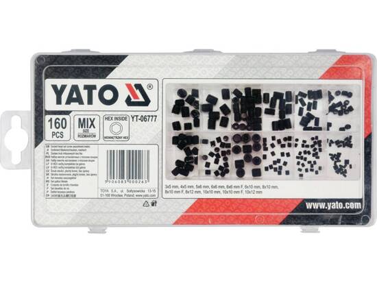 Bộ 150 ốc lục giác chìm đủ size Yato YT-06777 - Ba Lan