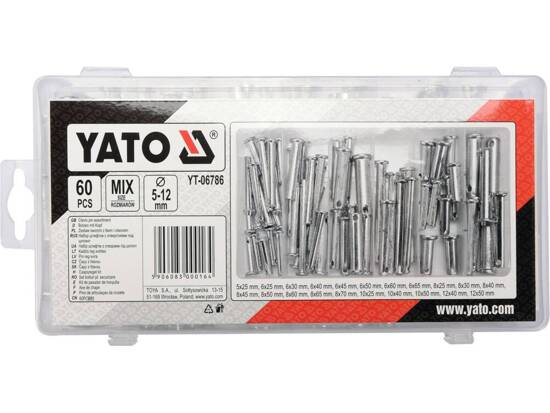 Bộ 60 chốt định vị đủ size Yato YT-06786 - Ba Lan